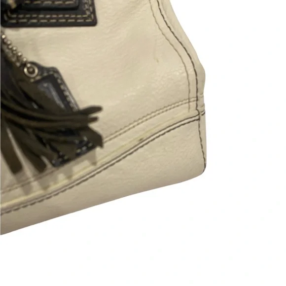 Coach Hampton Ivory Leather Satchel Shoulder Bag - Excellent Condition - Picture 4 of 11